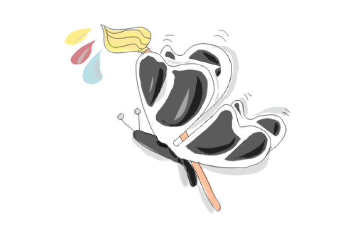 De kleurenblinde vlinder